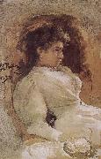 Ilia Efimovich Repin Arranges in order the guest portrait Spain oil painting artist